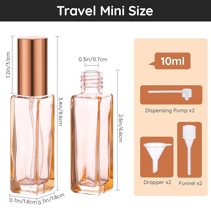 Segbeauty Travel Perfume Atomizer Refillable, 10 Packs Empty Perfume Spray Bottles, 10ML Mini Pocket Cologne Sprayer Fine Mist Atomizer Cosmetic Sample Bottle for Outgoing Party Work-BrightBean Baby