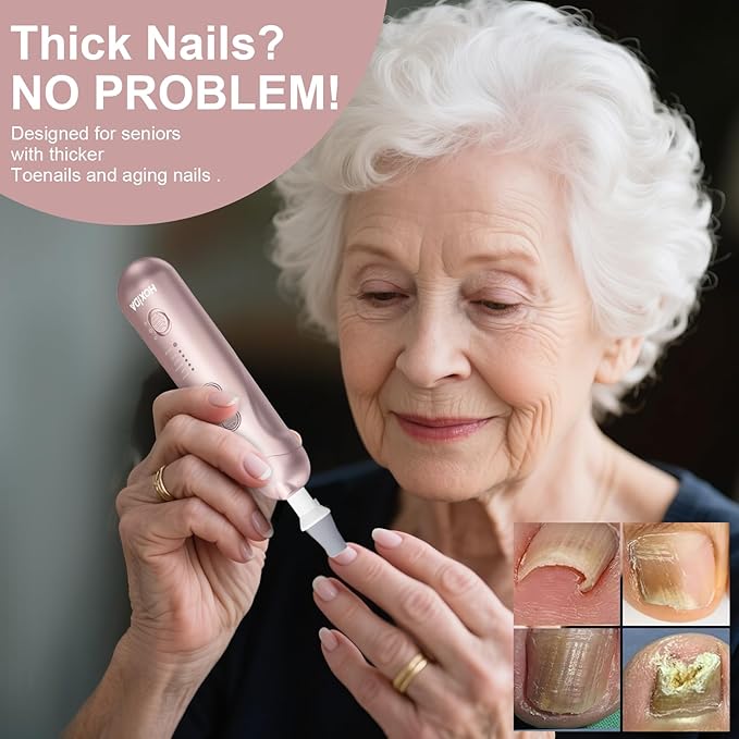 Cordless Electric Nail File Set, Rechargeable Pedicure Tools for feet, Professional Manicure Pedicure Kit 5 Speeds Hand Foot Care Nail Drill for Thick Nail Toenail Cuticle Women Men Pets-BrightBean Baby