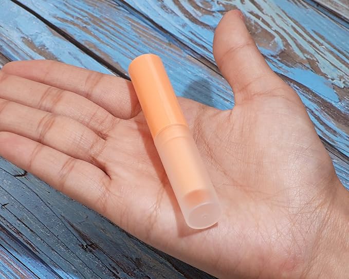 0.14oz Empty Flavored Lip Balm Container Tubes Plastic Homemade Moisturizing Lip Stick with Caps Bulk Fit for Women Adult DIY Making Supplies, 25 Count (Orange)-BrightBean Baby