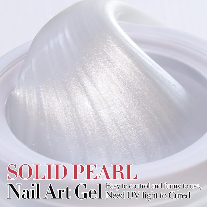 Double Rhythm 3D Nail Gel Pearl Solid Sculpting Gel for Nail Art Non-Sticky Hard Gel for Building Carving Molding Nail Extension Soak Off UV/LED Nail Art Salon Home DIY 0.5 Oz (Silver-Silk 01)-BrightBean Baby