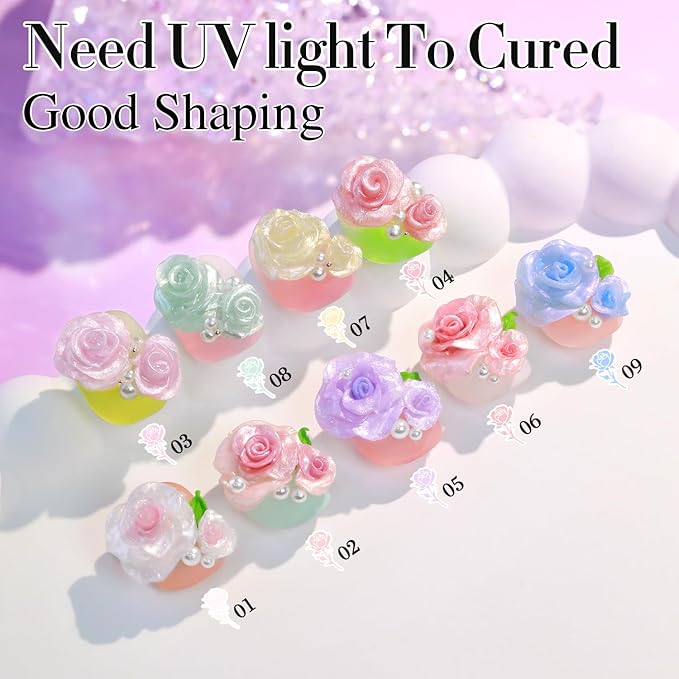 Double Rhythm 3D Nail Gel Pearl Solid Sculpting for Nail Art Non-Sticky Hard for Building Carving Molding Extension Soak Off UV/LED Nail Art Salon Home DIY 0.5 Oz (Purple-Silk 05)-BrightBean Baby