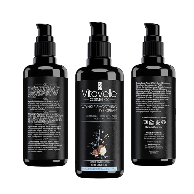 Smoothing Eye Cream for Wrinkles- Anti Aging Eye Cream for Dark Circles and Puffiness, Under Eye Cream for Dark Circles & Wrinkles, Under Eye Cream with Hyaluronic Acid (Squalane (50 ml))-BrightBean Baby