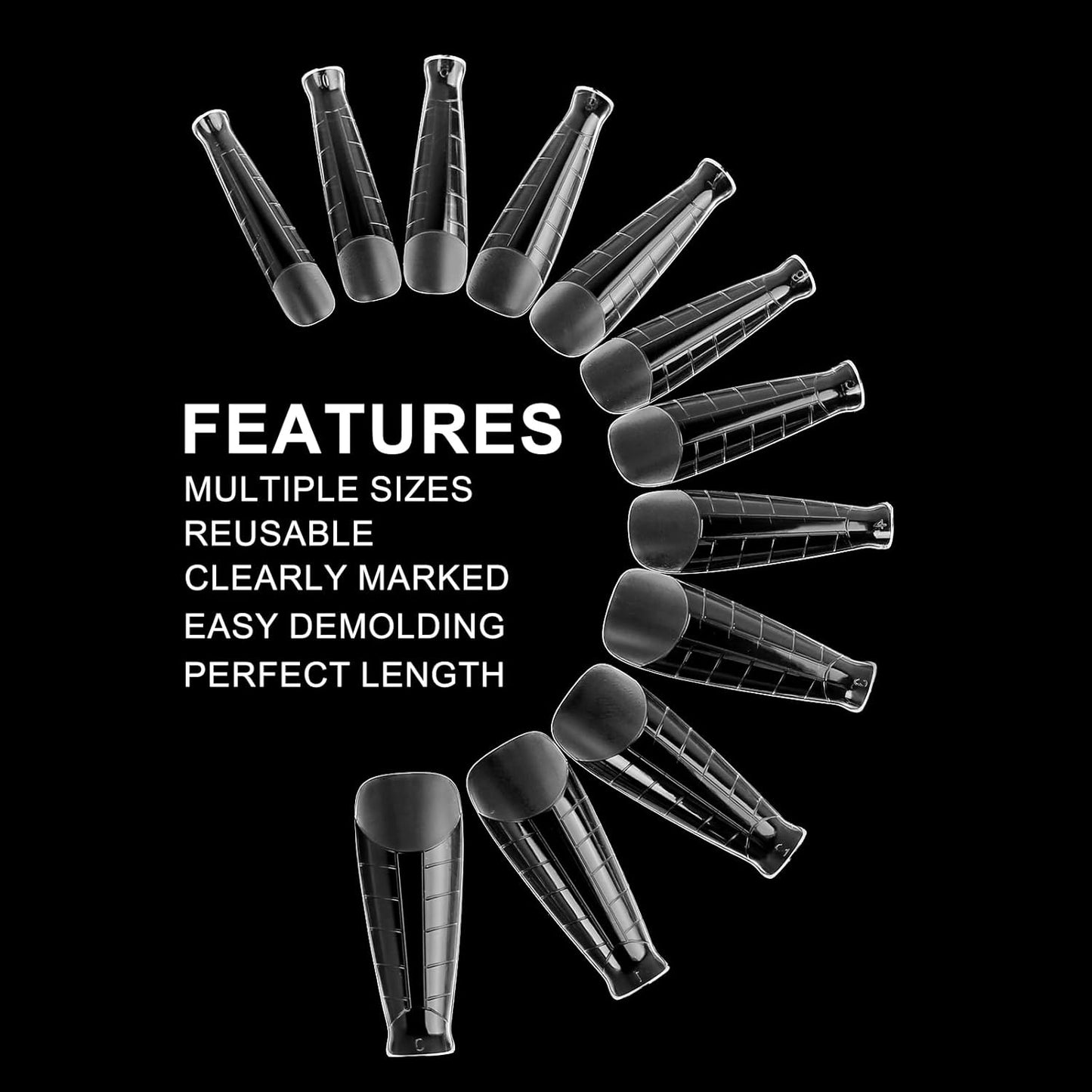 120Pcs Dual Nail Forms,T-Shape Extension Poly Nail Gel Nail Forms Full Cover Reusable Nail Molds 12 Sizes for Solid Nail Gel Glue Nail Art Design Salon&DIY-BrightBean Baby