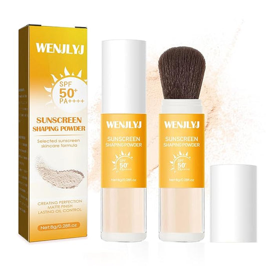 2PCS Mineral Sunscreen Setting Powder Makeup,Translucent Powder SPF 50 PA++++,Oil Control Long Lasting Face Setting Powder Sunscreen,Matte Finish,Lightweight,Breathable,All Skin-BrightBean Baby