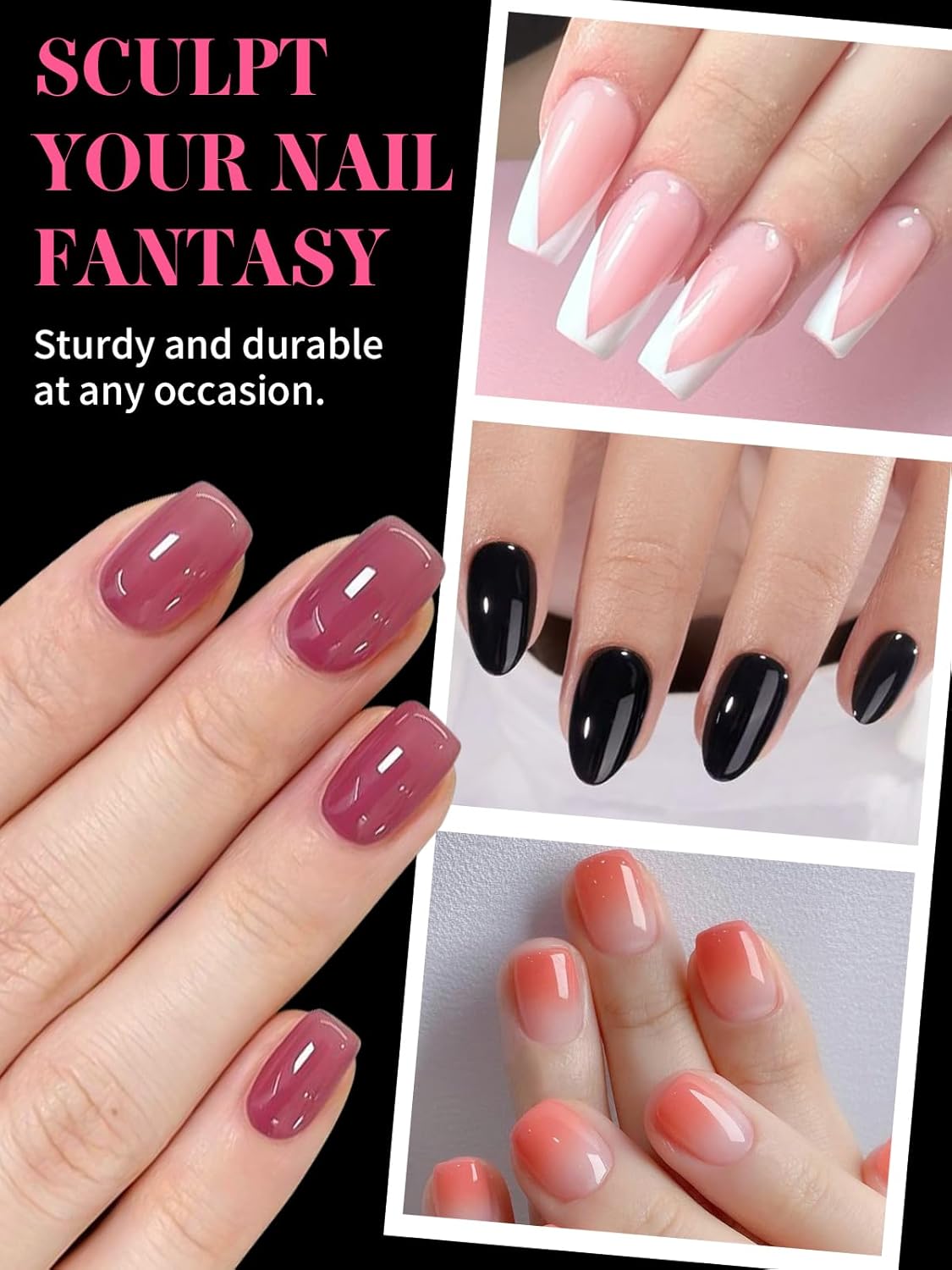 EBANKU Dual Nail Forms for Poly Extension Gel, 120 PCS 2 In 1 Nail Molds Reusable Nail Extension Forms for Builder Gel Manicure Design Salon DIY-12 Sizes-BrightBean Baby