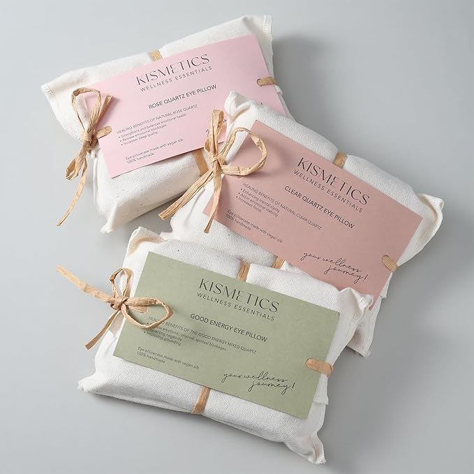 Natural Rose Quartz Weighted Eye Pillow for Relaxation, Sleeping, Yoga, SPA and Travelling, Cooling Eye Pillow, Reusable and Good Relaxation Gift for Women(Rose Quartz)-BrightBean Baby