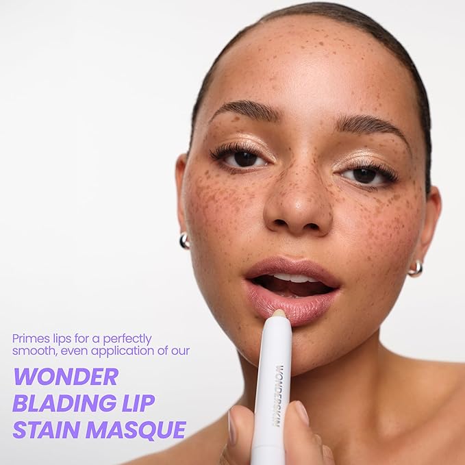 Wonderskin 3-in-1 Lip Scrub Exfoliator & Moisturizer, Lip Exfoliator Scrub, Lip Therapy, Hydrating Lip Balm for Soft, Nourished, Flake-Free Lips with One-Step Prep, 0.10oz-BrightBean Baby