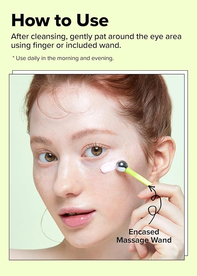 I DEW CARE Vitamin C depuffing Eye Cream with Eye Roller Set | Korean Skin Care Dark Circles Under Eye Treatment with Hyaluronic Acid, Niacinamide | 0.50 Fl Oz | Not Tested on Animals-BrightBean Baby