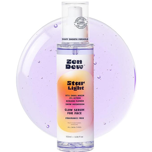 Star Light Snail Mucin Face Serum with Blue Light Skin Protection, 3.38 Oz – Silky Smooth Korean Glow Serum that Restores Moisture and Leaves Skin Brighter, Plumper, Soothed and Smooth-BrightBean Baby