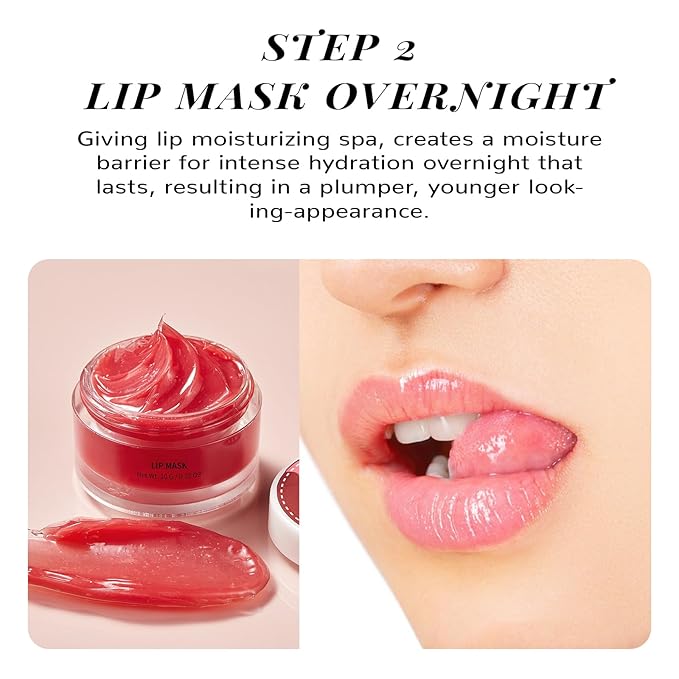 Lip Balm & Moisturizer Set, Lip Scrub & Lip Sleeping Mask- Overnight Treatment Lip Care Products | Moisturize & Nourish, Dry Cracked Lips, Intense Hydration with Vitamin C-BrightBean Baby