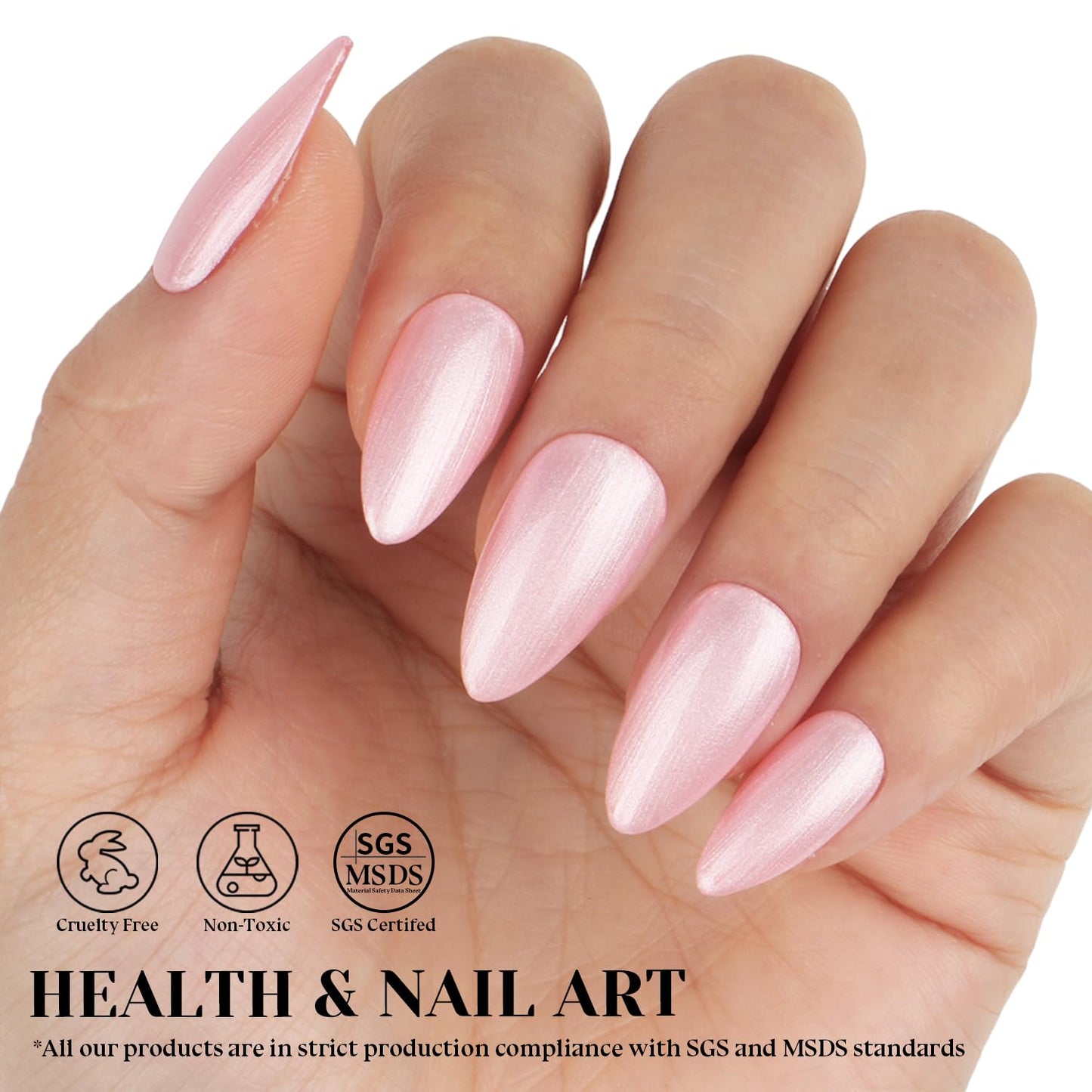 Light Pink Pearl Gel Nail Polish - 0.51 fl oz Pearl Peach Pink Shimmer Gel Polish for Manicure Salon or DIY Nail Art At Home - GP0028-BrightBean Baby