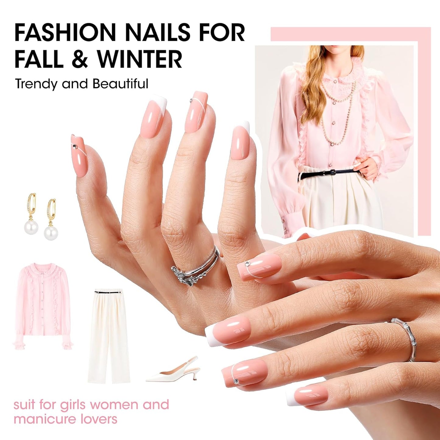 GELLEN Nail Polish Set, French Tip Manicure Nude White Regular Nail Polish Quick Air Dry Bright 12 Colors Set for Women Fingernail Toe Nails Salon Home, Non UV Gel, Hema Free, Non-toxic, Long Lasting-BrightBean Baby