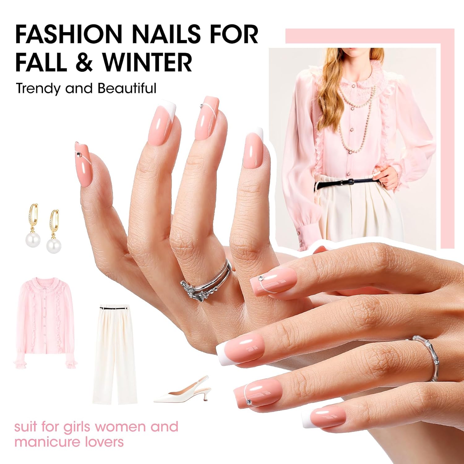 GELLEN Nail Polish Set, French Tip Manicure Nude White Regular Nail Polish Quick Air Dry Bright 12 Colors Set for Women Fingernail Toe Nails Salon Home, Non UV Gel, Hema Free, Non-toxic, Long Lasting-BrightBean Baby