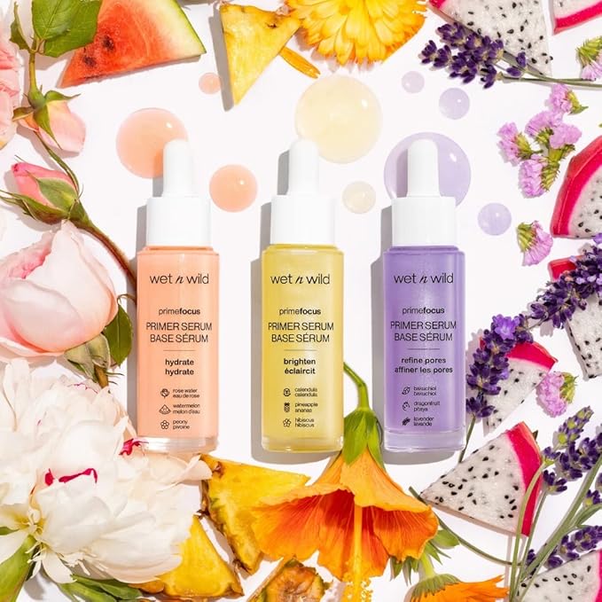 wet n wild Prime Focus Facial Serum Primer Makeup Extending, Hydrating Face Skin Care Product, Reduces Fine Lines And Wrinkles, For Repairing Dry Skin, Retinol Alternative-BrightBean Baby