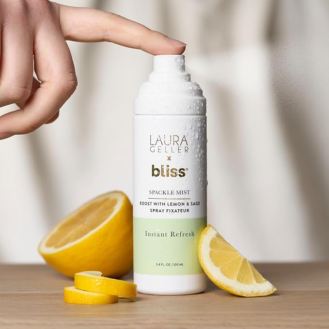 LAURA GELLER NEW YORK x Bliss Spackle Mist Boost with Lemon & Sage - Long-Lasting Dewy Skin Makeup Setting Spray - Brighten and Soothe Dull Skin-BrightBean Baby