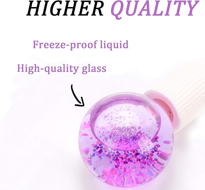 ICE Beauty Balls for Facial, 2PCS Purple Facial Roller for Cold Facial Massage Face Roller Balls with Anti-Freeze Liquid to Reduce Puffiness, Pores, Wrinkles…-BrightBean Baby