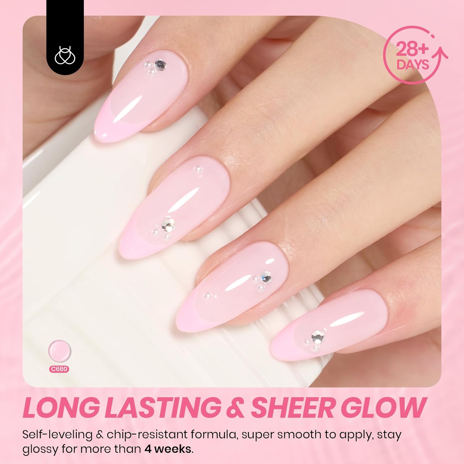 Beetles Nude Gel Nail Polish - 15ml Nude Pink Natural Gel Polish Nail Concealer Ballet Pink Jelly Gel Polish Sheer Translucent Soak Off UV Nail Art DIY Salon Home Manicure Gift for Girls Women-BrightBean Baby