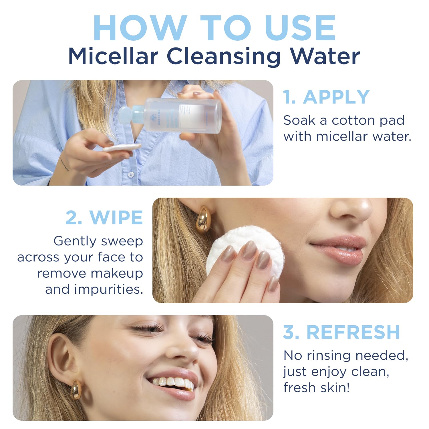 Tree of Life Beauty Micellar Cleansing Water (6.8fl oz) - Micellar Water Makeup Remover with Niacinamide, Vitamin B5, Glycerin - Eye Makeup Remover Liquid, No Rinse Needed-BrightBean Baby