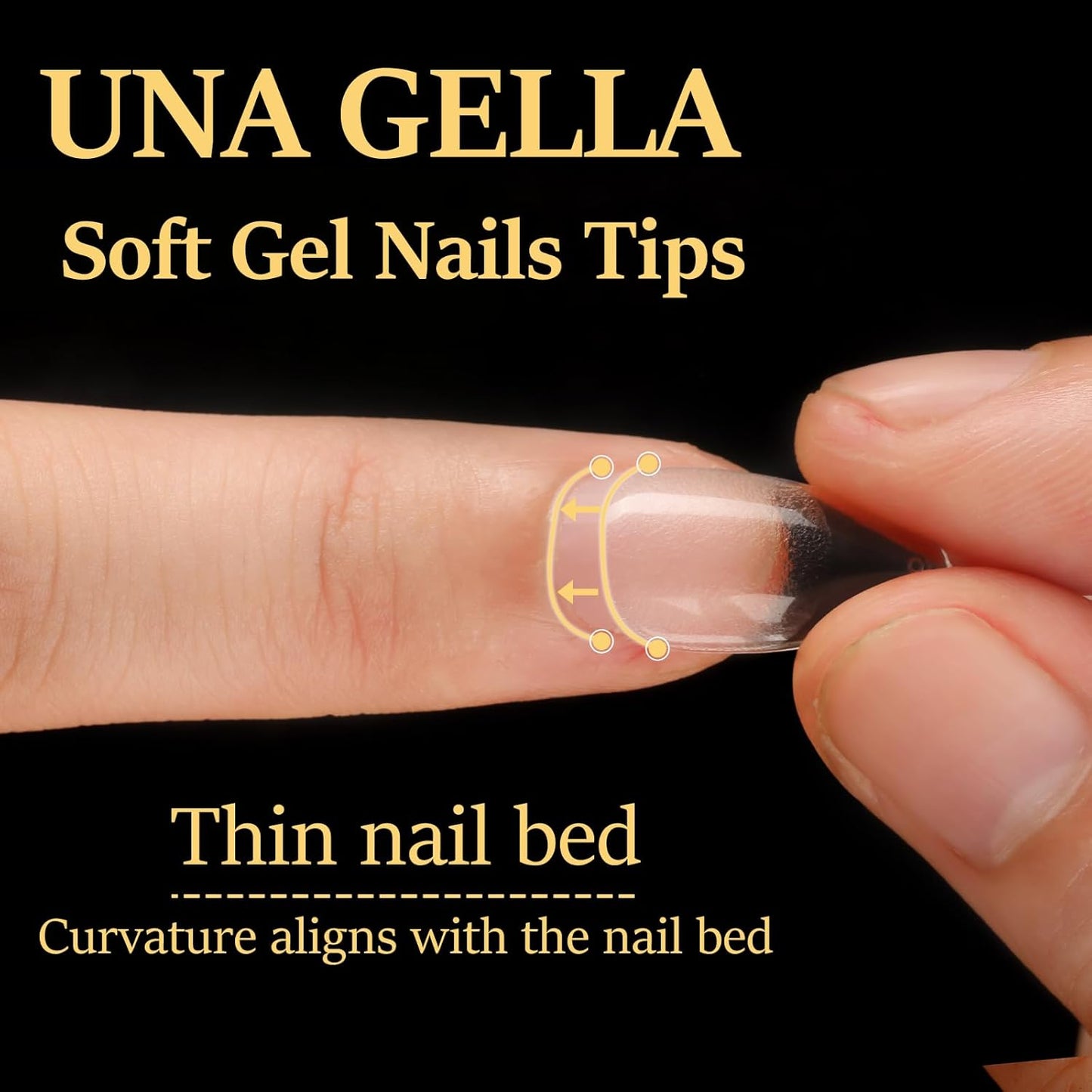 UNA GELLA Almond Gel Nail Tips 600 Pcs Pre-filed Almond Nails Full Cover Press On Nails 12 Sizes Half Matte Clear Fake Soft Gel Nail Tips for Extension Home DIY Salon with Box-BrightBean Baby
