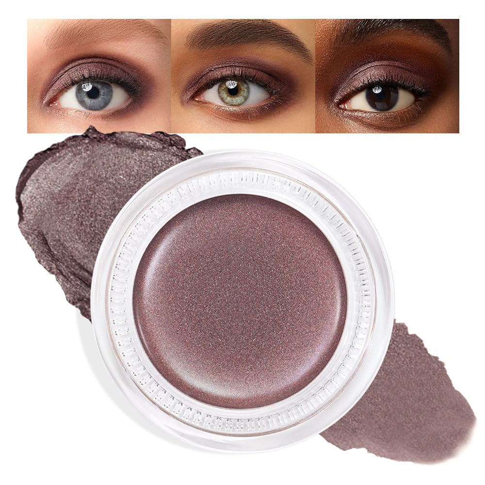 Cream Glitter Taupe Shimmer Metallic Eyeshadow Palette Makeup, Natural Single Mini Instant Holographic Eyeshadow For Women, Sombras Crema Para Ojos, Talc, Paraben & Cruelty Free, R04-BrightBean Baby