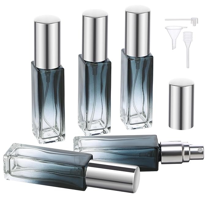 Segbeauty Refillable Perfume Bottle Travel, 5 Set of 10ML Pocket Glass Perfume Atomizer, Empty Fine Mist Mini Travel Bottles Set Cologne Atomizer Dispenser Fragrance Sprayer Cosmetic Container-BrightBean Baby