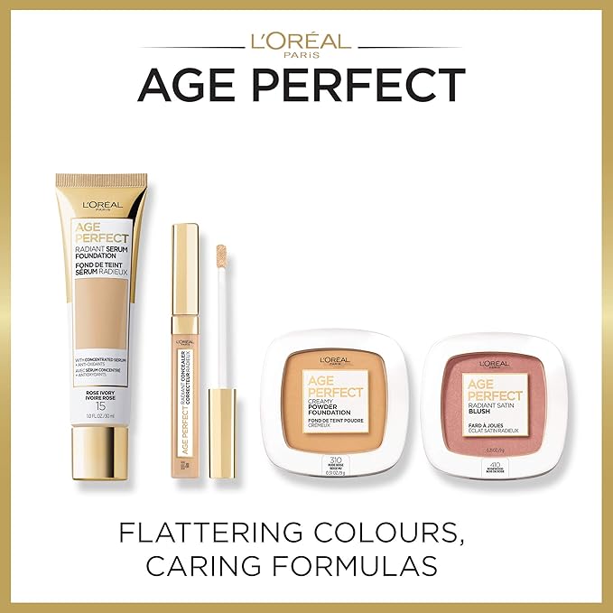 L'Oreal Paris Age Perfect Creamy Powder Foundation Compact, 320 Warm Beige, 0.31 Ounce-BrightBean Baby