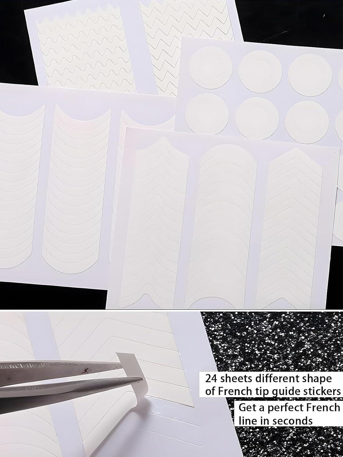 French Tip Nail Stamp Kit – Complete French Nail Art Set with Nail Guide Stickers, Nail Art Brush and Dual Head Silicone Stamper | Perfect for DIY Nail Designs-BrightBean Baby