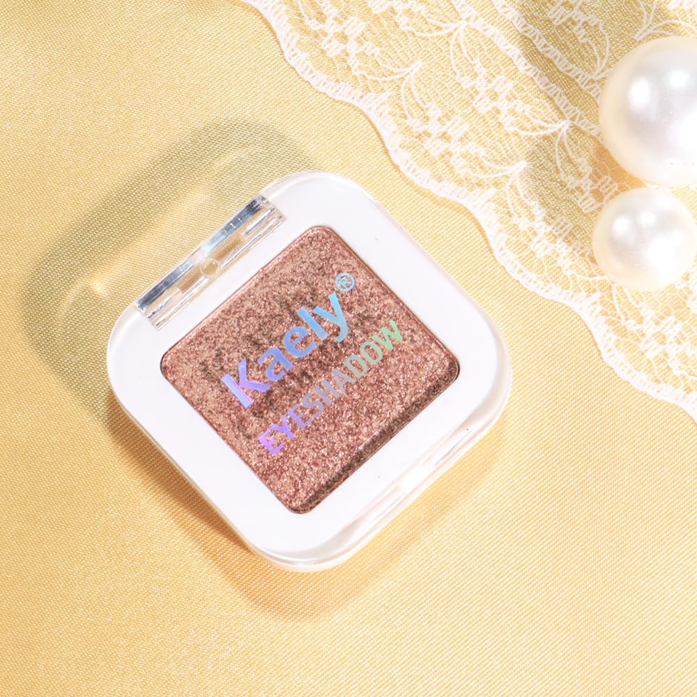 Glittler Singe Eye Shadow Palette Makeup, Amber Rush Brown Sparkle Monochrome Eyeshadow, Mini Singe Pressed Pigmented Waterproof Sombras Para Ojos, Vegan, Talc, Paraben & Cruelty Free, 21-BrightBean Baby