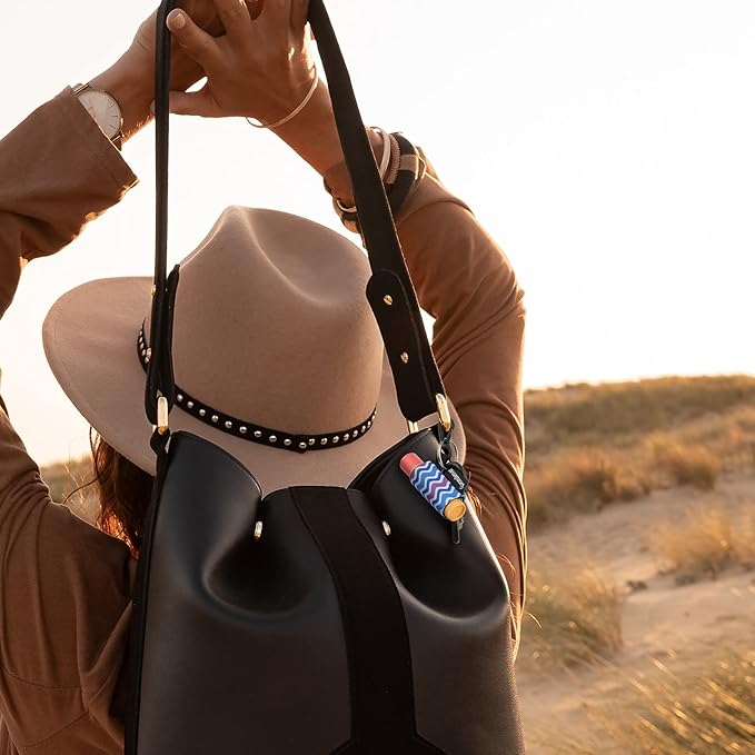 6 Pack Compact Clip-On Chapstick Holder Premium Release Clip Neoprene Sleeve Lip Balm with Clip Fits Most Standard Lip Balm, Large-BrightBean Baby