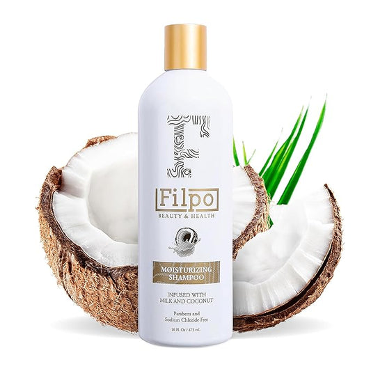 FILPO Coconut Milk Moisturizing Shampoo - Sulfate Free with Coconut Oil and Argan Oil, Clarifying for Natural and Curly Hair Care-BrightBean Baby