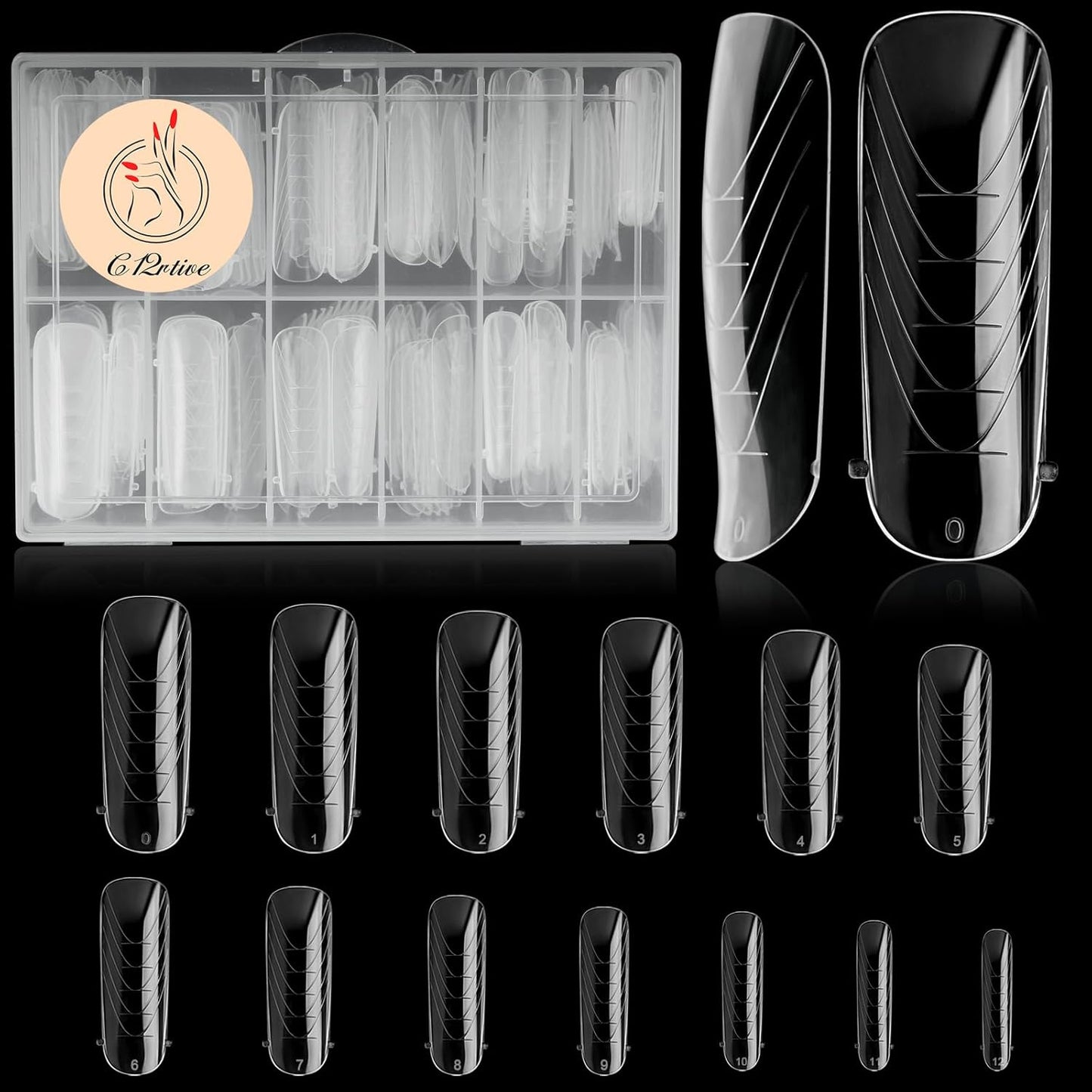 130Pcs Dual Nail Forms,Flat Oval Extension Poly nail gel Nail Forms Full Cover Reusable Nail Molds 13 Sizes for Solid Nail Gel Glue Nail Art Design Salon&DIY-BrightBean Baby