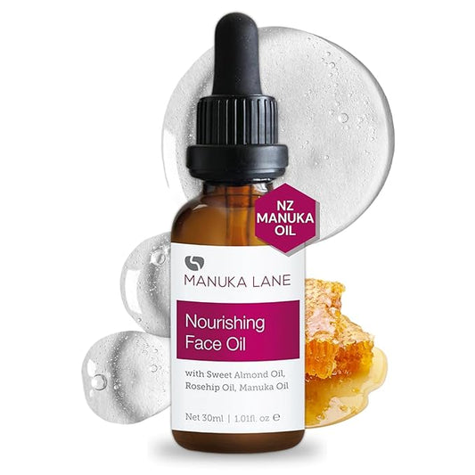 Manuka Lane Nourishing Face Oil, with Sweet Almond Oil, Rosehip and Manuka Oil Results for Soothe and Moisturise Your Face-BrightBean Baby