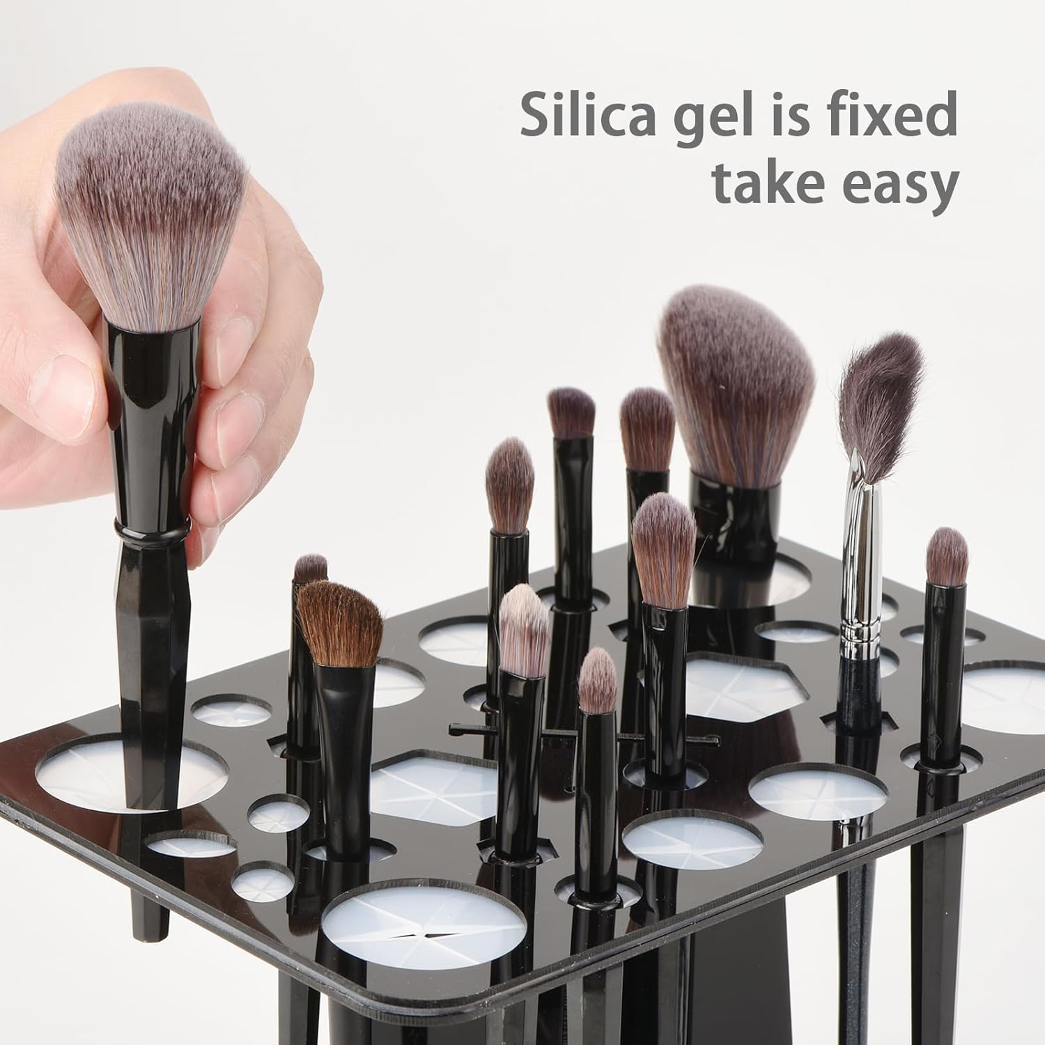 Makeup Brushes Drying Rack, Brushes Dryer, Collapsible 28 Slot Acrylic Brush Holder Stand Tree Tray Support Display for Makeup Artist Acrylic Nail Brushes Makeup Lovers-BrightBean Baby