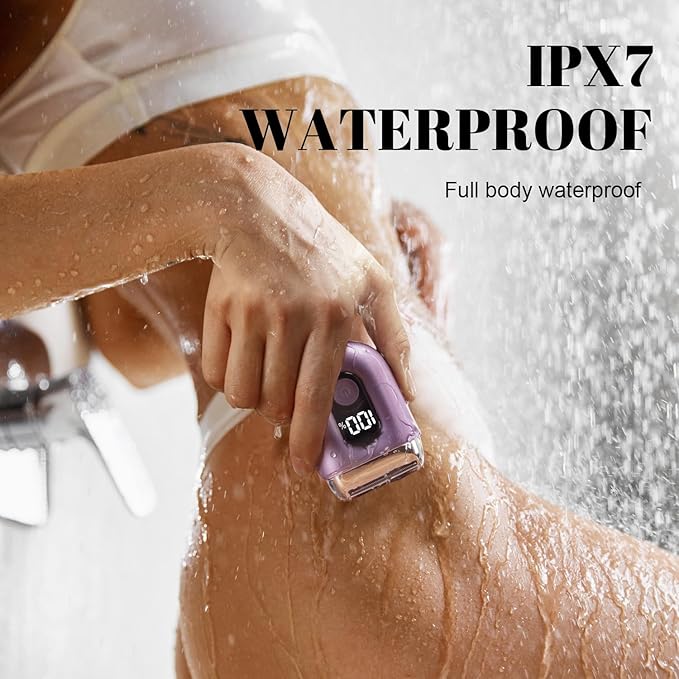 Cordless Electric Shaver for Women: Mini Electric Razors with LED Display - Rechargeable Bikini Trimmer - IPX7 Waterproof Wet Dry Face Razor with 3 Blade Heads Floating Head-BrightBean Baby