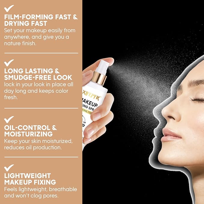 Makeup Setting Spray, 8.12 Fl Oz Matte Finishing Spray, Ultra Fine Setting Mist, Long Lasting Fixing Spray, Lightweight Oil Control Hydrating Refreshing Fast Drying, Vegan & Cruelty-Free-BrightBean Baby