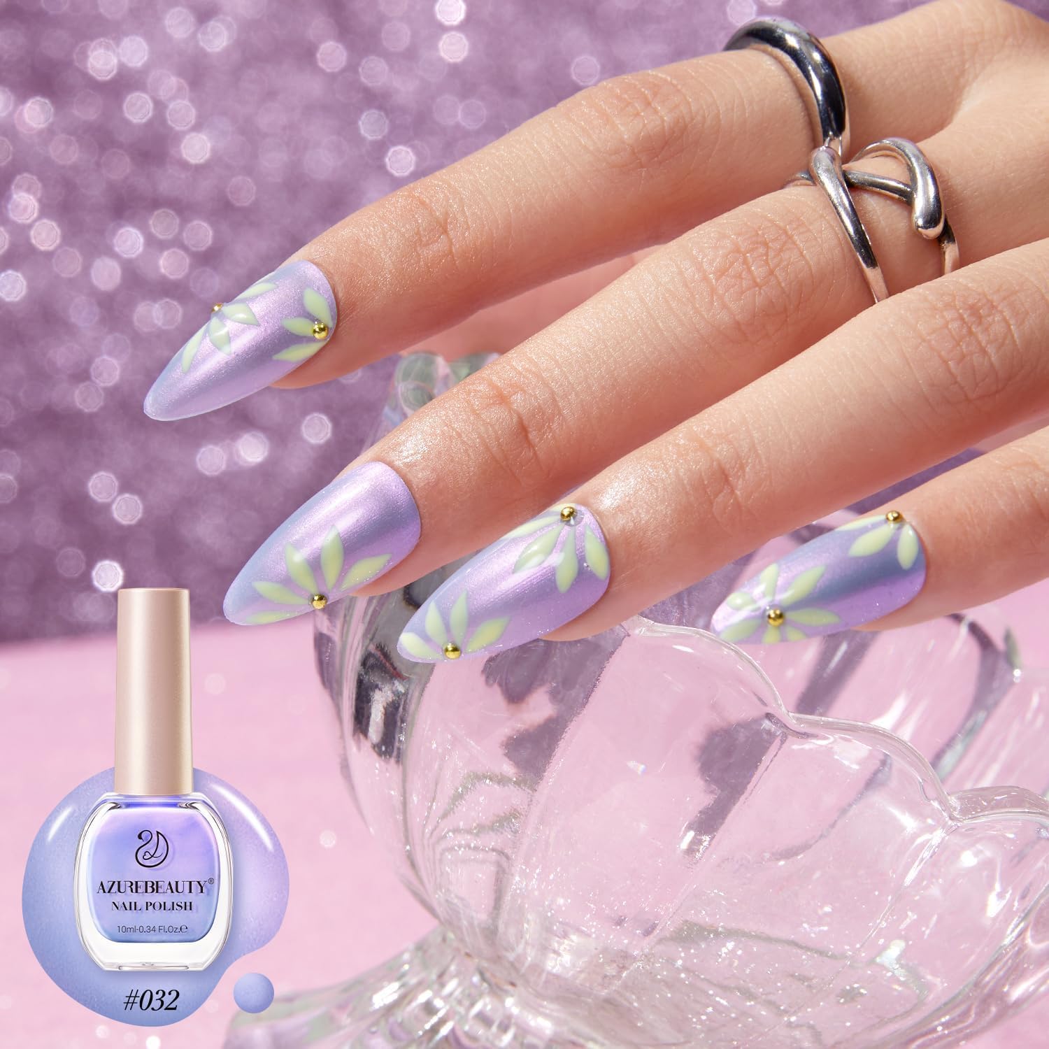 AZUREBEAUTY Blue Purple Violet Galaxy Quick Dry Complete Natural Super Lustrous Nail Enamel Polish,Professional for DIY Manicure and Pedicure at Home-BrightBean Baby