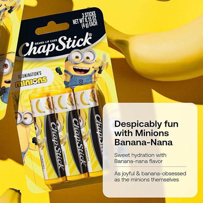 ChapStick Bulk Lip Balm, Minions Banana-Nana (36 Sticks), Party Favors for Kids, 0.15 Oz Ea-BrightBean Baby