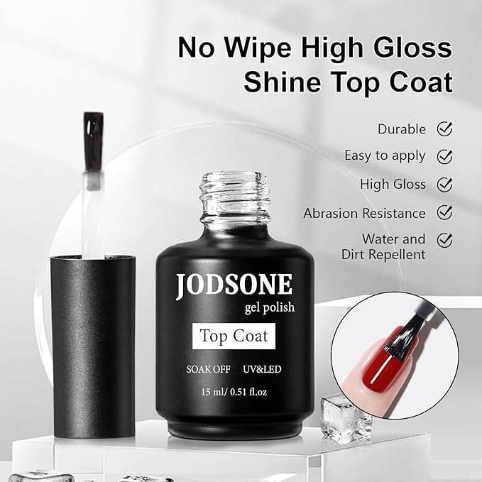 JODSONE 15ML Base Coat Top Coat and Builder Gel 3 PCS Gel Polish for Salon and Home Use-BrightBean Baby