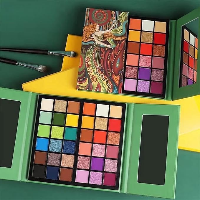 K'APEINE 36 Colors Eyeshadow Palette, Colorful Eyeshadows Palette Neon Shimmer Matte Glitter Eye Shadow High Pigmented Shadow Set Long Lasting Eye Makeup for Women-BrightBean Baby