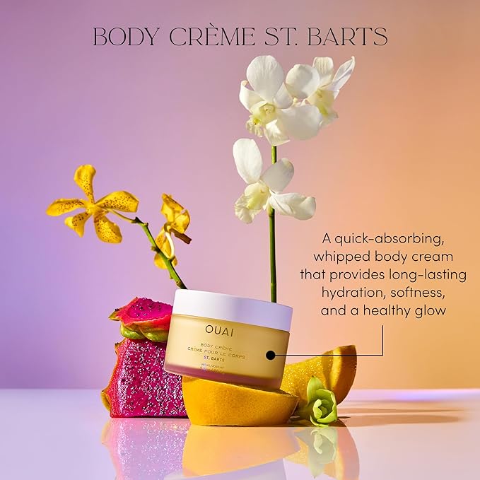 OUAI Body Creme, St. Barts Travel Size - Hydrating Whipped Body Cream with Cupuaçu Butter, Coconut Oil & Squalane - Softens Skin & Delivers Radiant Glow - Sulfate-Free Skin Care (3.4 oz)-BrightBean Baby