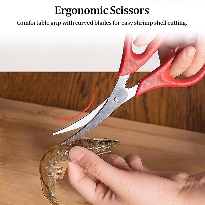 5 PCS Seafood Cracker Tool Set, Including Lobster Sheller, Stainless Steel Crab Crackers, Crab Leg Fork, Scissors and Storage Bag for Seafood Boil Party Supplies, Ideal Gift for Friends