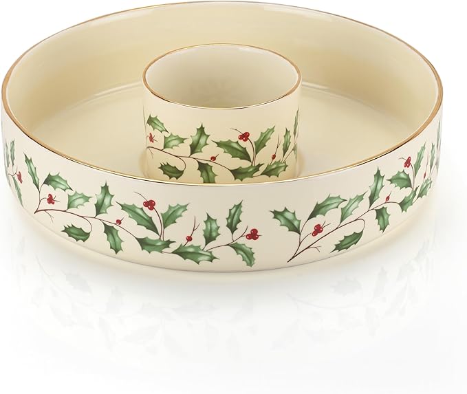 Lenox 869999 Holiday Chip & Dip Set, Christmas Hosting