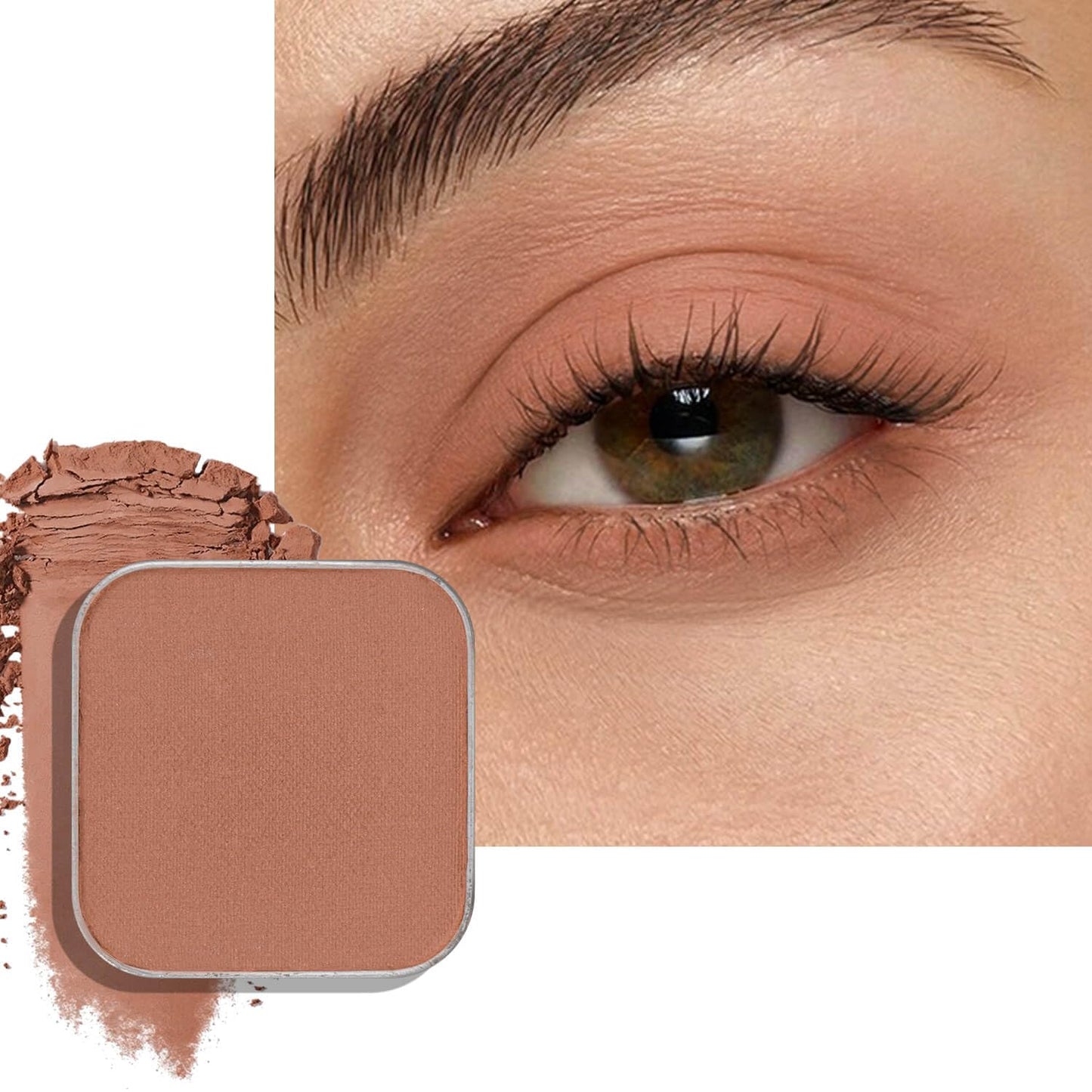 Matte Eyeshadow – Soft Muted Rose with Brown Tones, Natural Look, Easy to Blend, Magnetic Pan for Custom Palette Easy to Apply and Remove (Dusty Rose)-BrightBean Baby