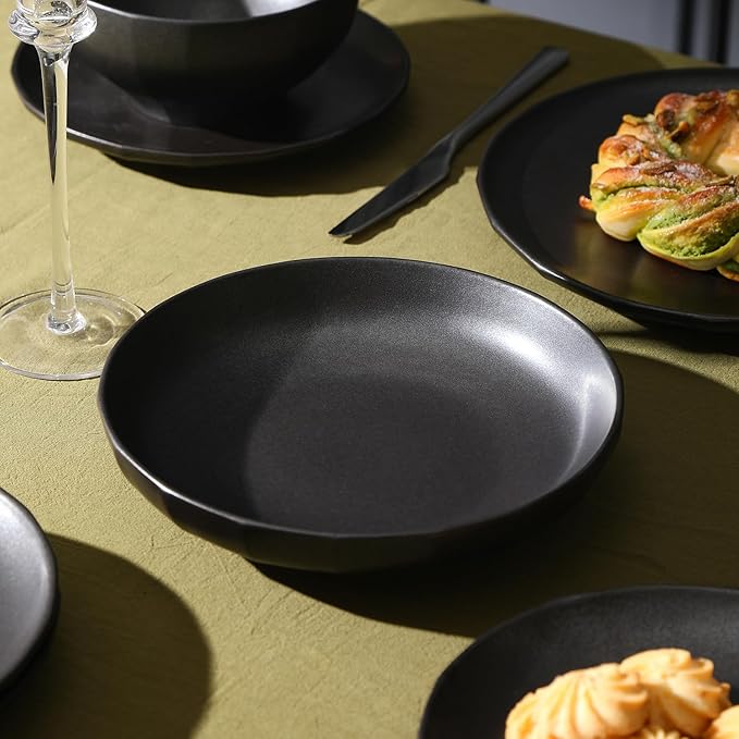 Stone Lain Rio 4-Piece Pasta Bowl Set Stoneware, Black