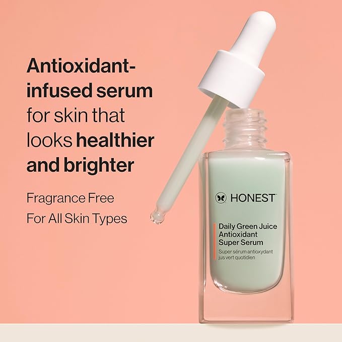 Honest Beauty Daily Green Juice Antioxidant Super Serum | Improves Skin Tone + Texture | Gentle for Sensitive Skin, Fragrance Free, Vegan | 1 fl oz-BrightBean Baby