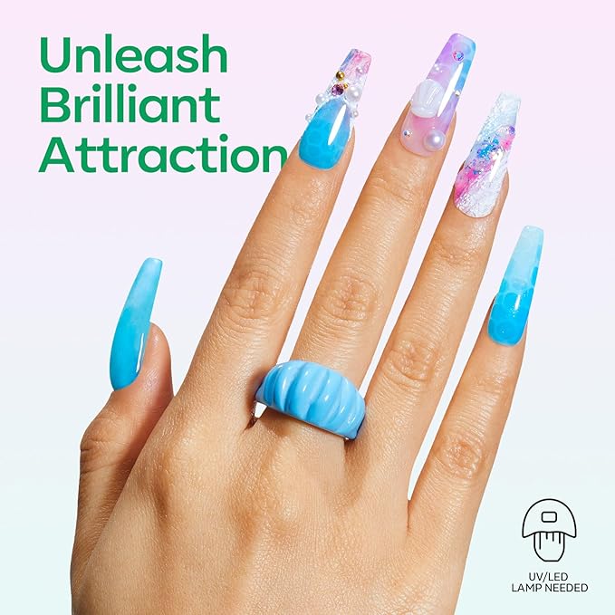 modelones Summer Gel Nail Polish, 6 Colors Jelly Gel Polish Neon LGBT Red Blue Green Pink Purple Nail Art Design Translucent Soak Off Manicure Salon DIY Girls Women Gift-BrightBean Baby