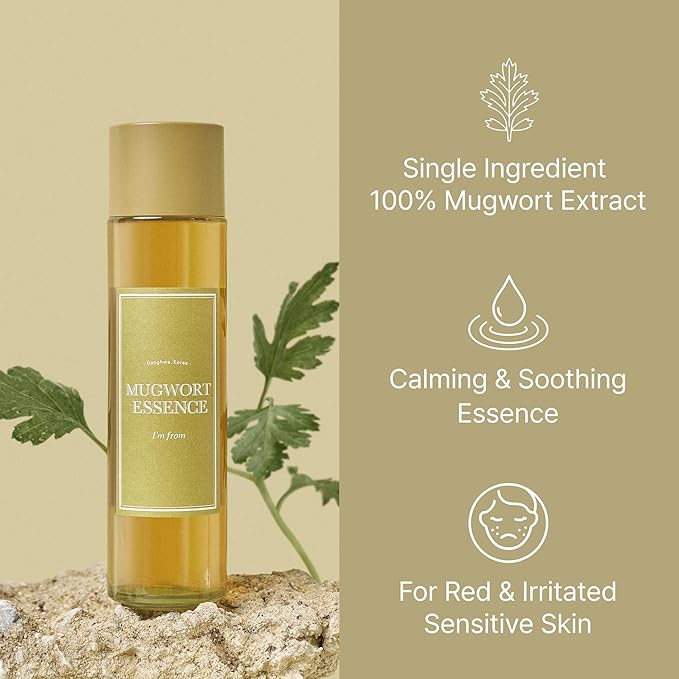 [I'm From] Mugwort Essence 5.4 Fl Oz | 100% Vegan Mugwort Extract - Soothe Sensitive and Irritated Skin, Redness Relief, Refreshing, Korean Hydrating toner | All Skin Types, PETA approved-BrightBean Baby