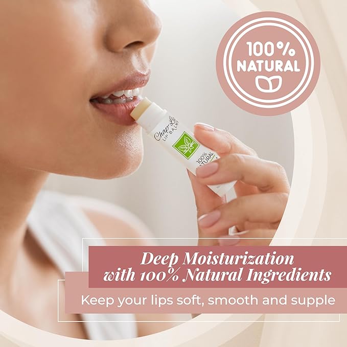 100% Natural Lip Balm Set - Hydrating and Moisturizing Beeswax Natural 4 Flavor Assortment - Lip Moisturizer for Dry Lips - Cocoa Butter - Petroleum Free Pack of 8-BrightBean Baby