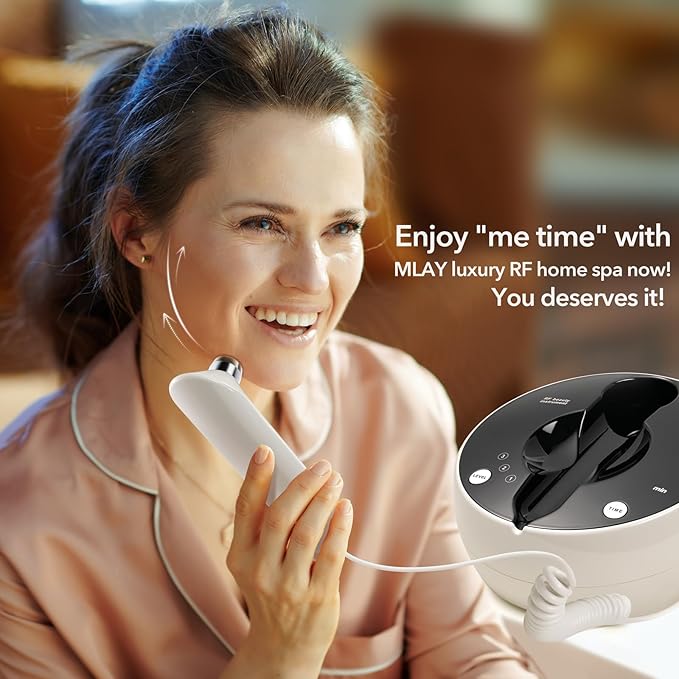 MLAY Professional RF Beauty Machine, Radio Frequency Face Machine with 2 Probes, at Home Radio Frequency Skin Tightening for Lifting, Wrinkle Reducing, Anti Aging - Salon Effects（Gel Included）-BrightBean Baby