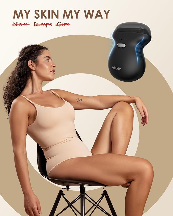 Mini Electric Shaver for Women, Rechargeable Travel-Sized Body Hair Trimmer, Palm-Perfect Hair Removal Razor with LED Display, Waterproof Wet/Dry Use Type-C Charging, On-The-Go Black-BrightBean Baby